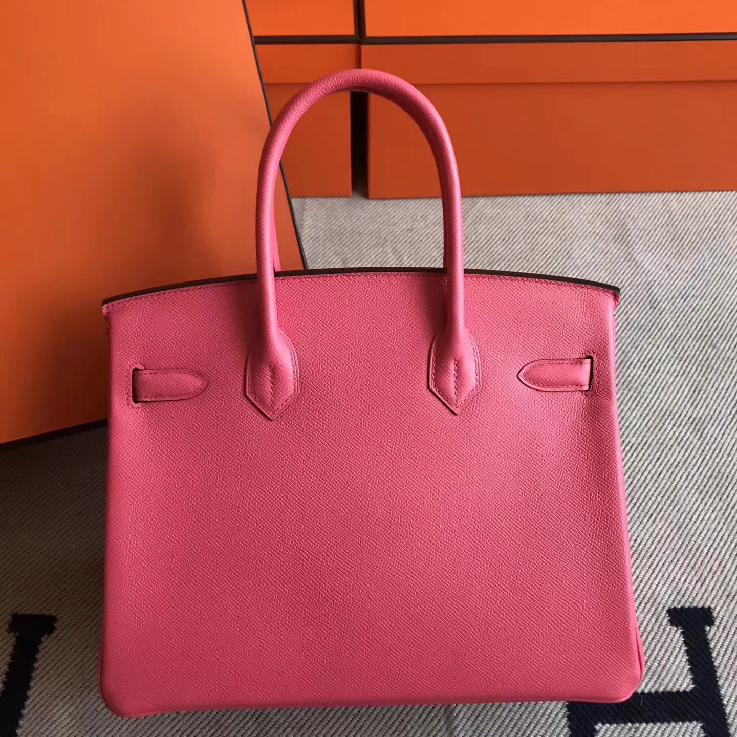 Hermes Epsom Calfskin Birkin30cm Handbag in 8W Rose Lipstick Gold Hardware