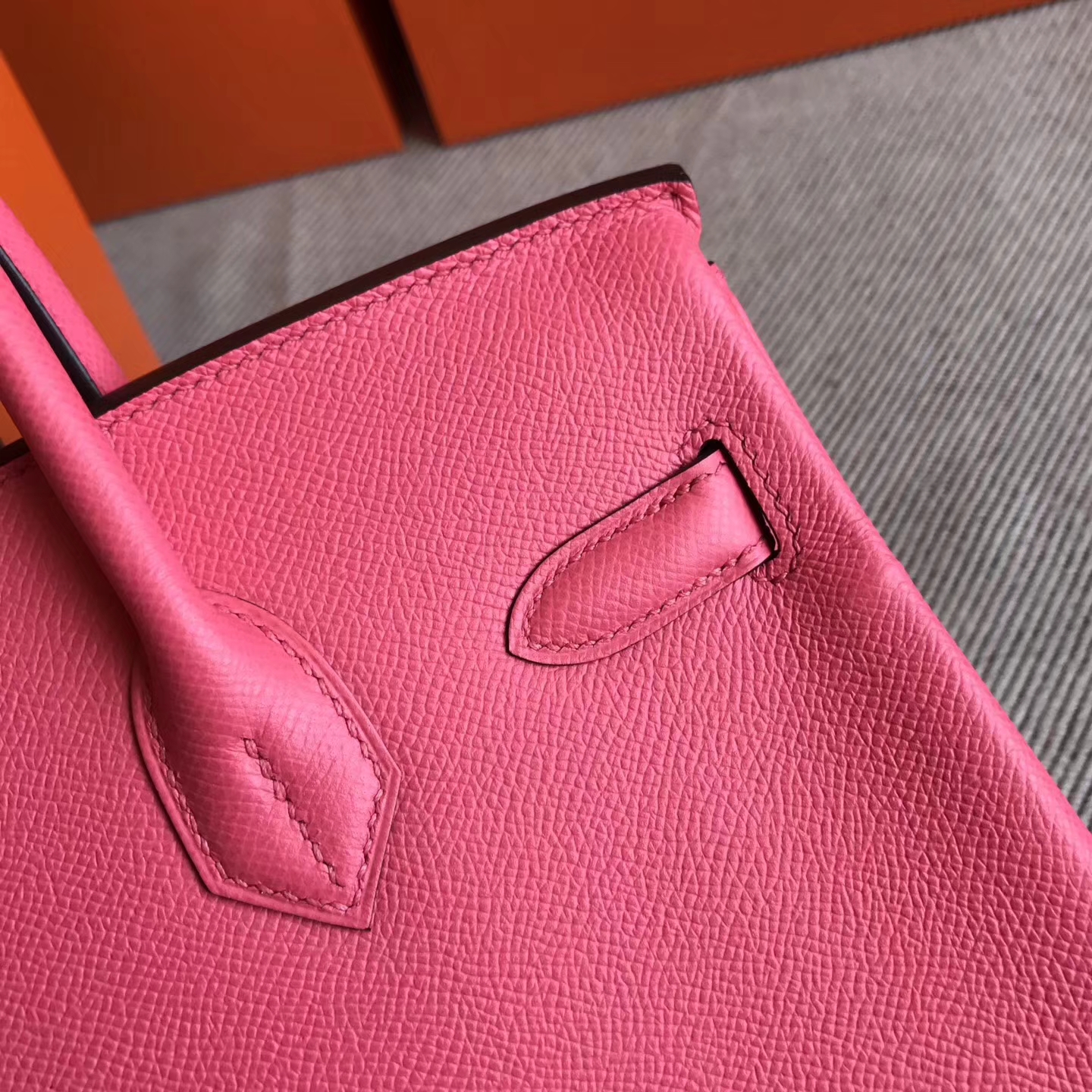 Hermes Epsom Calfskin Birkin30cm Handbag in 8W Rose Lipstick Gold Hardware