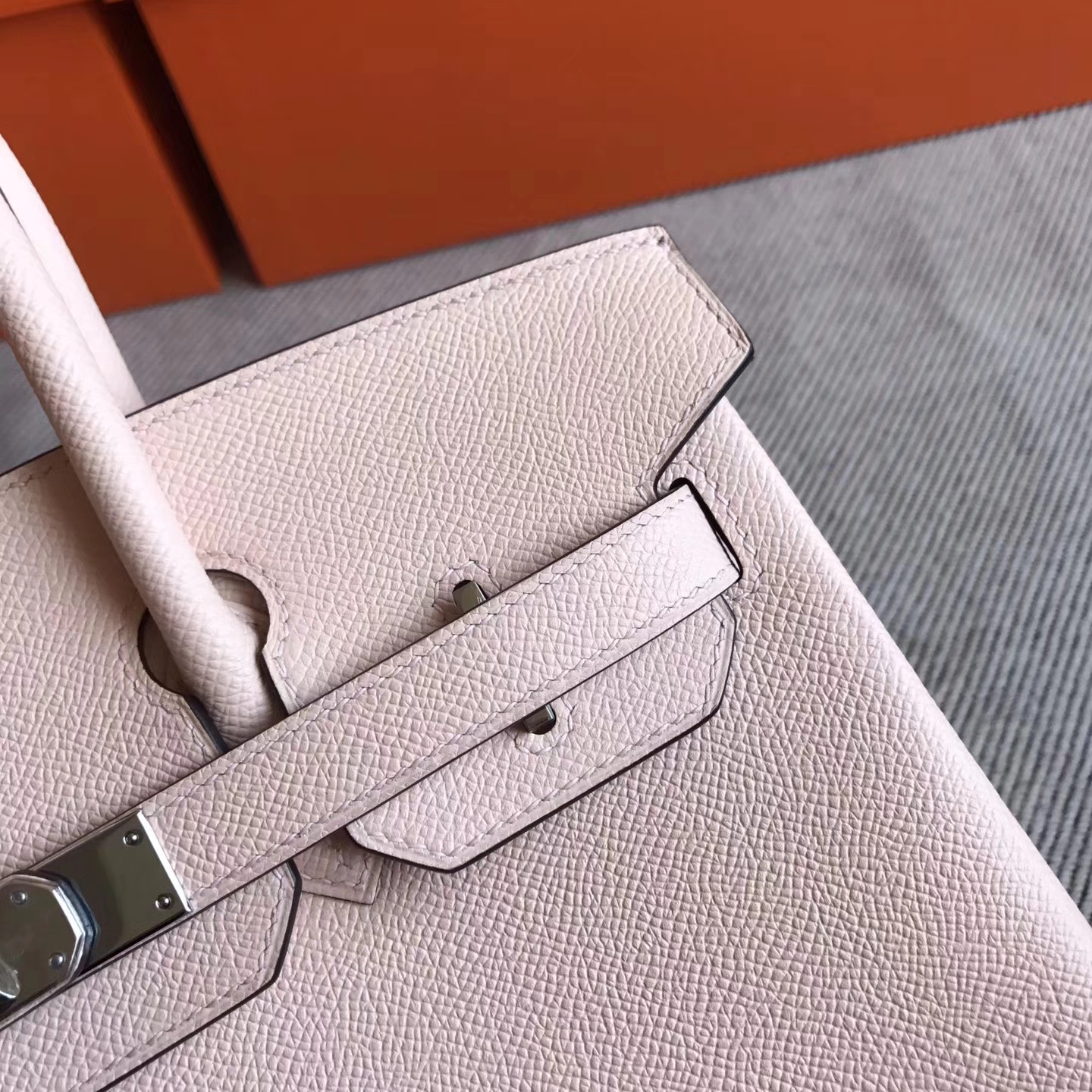 Sale Hermes P1 Rose Elglantine Epsom Leather Birkin30cm Handbag Silver Hardware