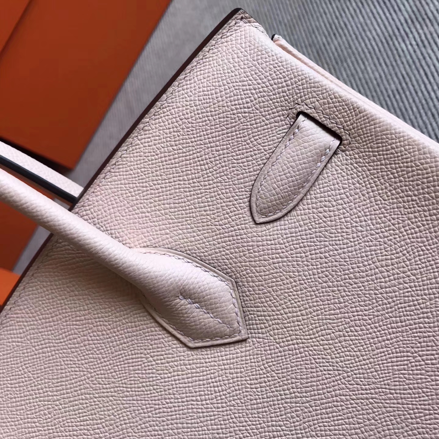 Sale Hermes P1 Rose Elglantine Epsom Leather Birkin30cm Handbag Silver Hardware