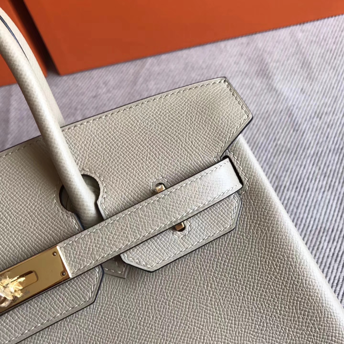 On Sale Hermes Birkin30cm Bag in S2 Trench Grey Epsom Leather Gold Hardware