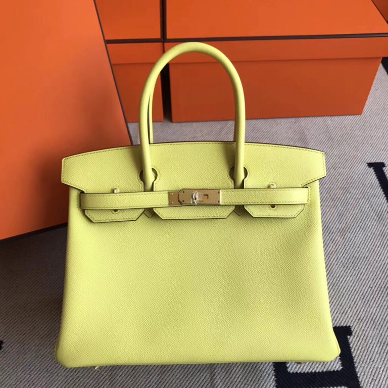 Hermes C9 Soupre Yellow Epsom Leather Birkin 30cm Bag