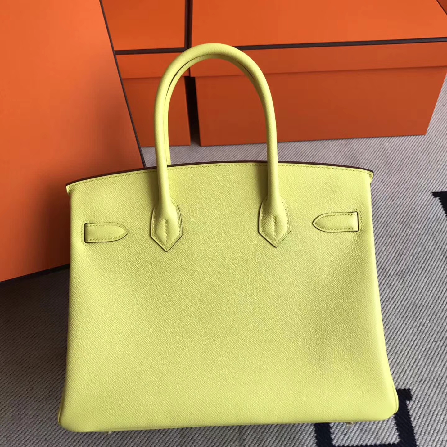 Beautiful Hermes C9 Soupre Yellow Epsom Leather Birkin30cm Bag