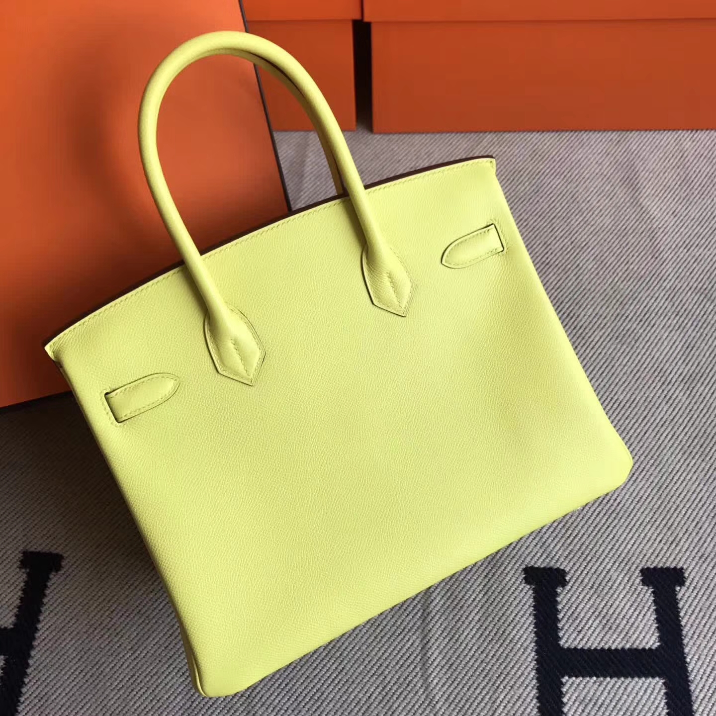 Beautiful Hermes C9 Soupre Yellow Epsom Leather Birkin30cm Bag