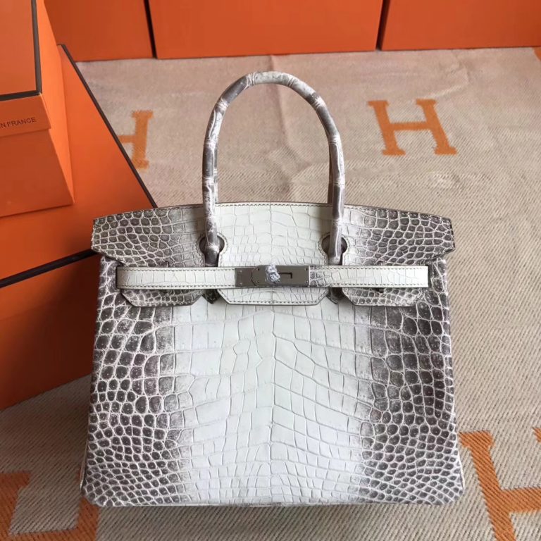 Hermes Himalaya Crocodile Leather Birkin 30cm Bag Silver Hardware