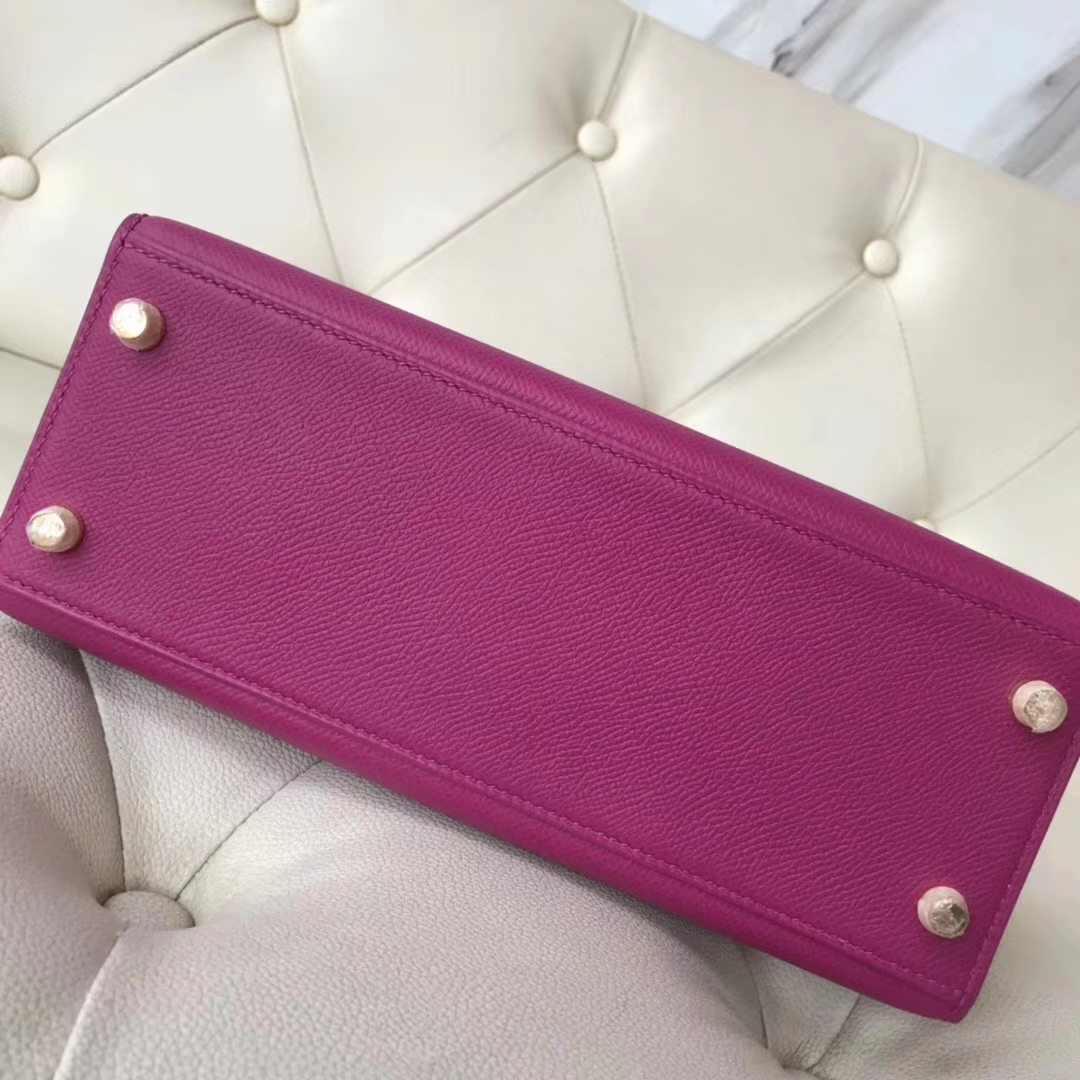 Wholesale Hermes L3 Rose Purple Epsom Calf Sellier Kelly25CM Bag Gold Hardware
