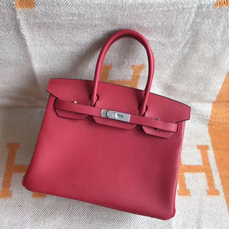 Womens Bag Hermes Q5 Rouge Casaque Togo Calfskin Birkin 30cm Bag