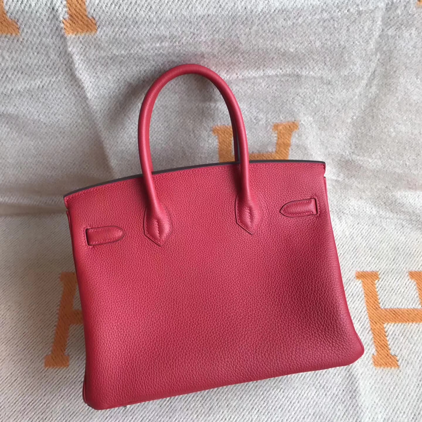 Women&#8217;s Bag Hermes Q5 Rouge Casaque Togo Calfskin Birkin30cm Bag