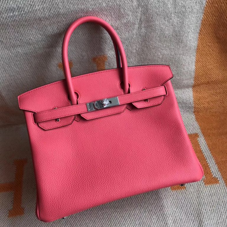 Hermes T5 Peach Pink Togo Calfskin Birkin Bag 30cm Silver Hardware