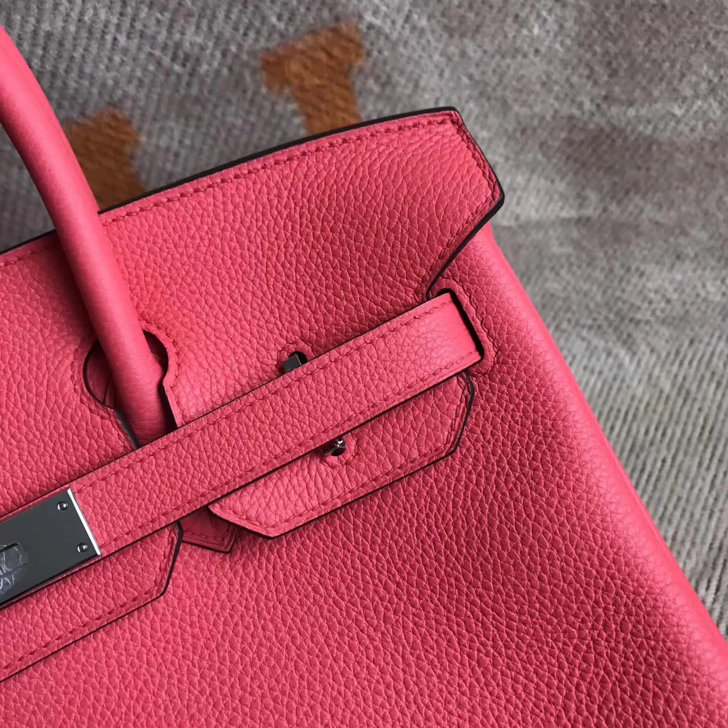 Fashion Hermes T5 Peach Pink Togo Calfskin Birkin Bag30cm Silver Hardware