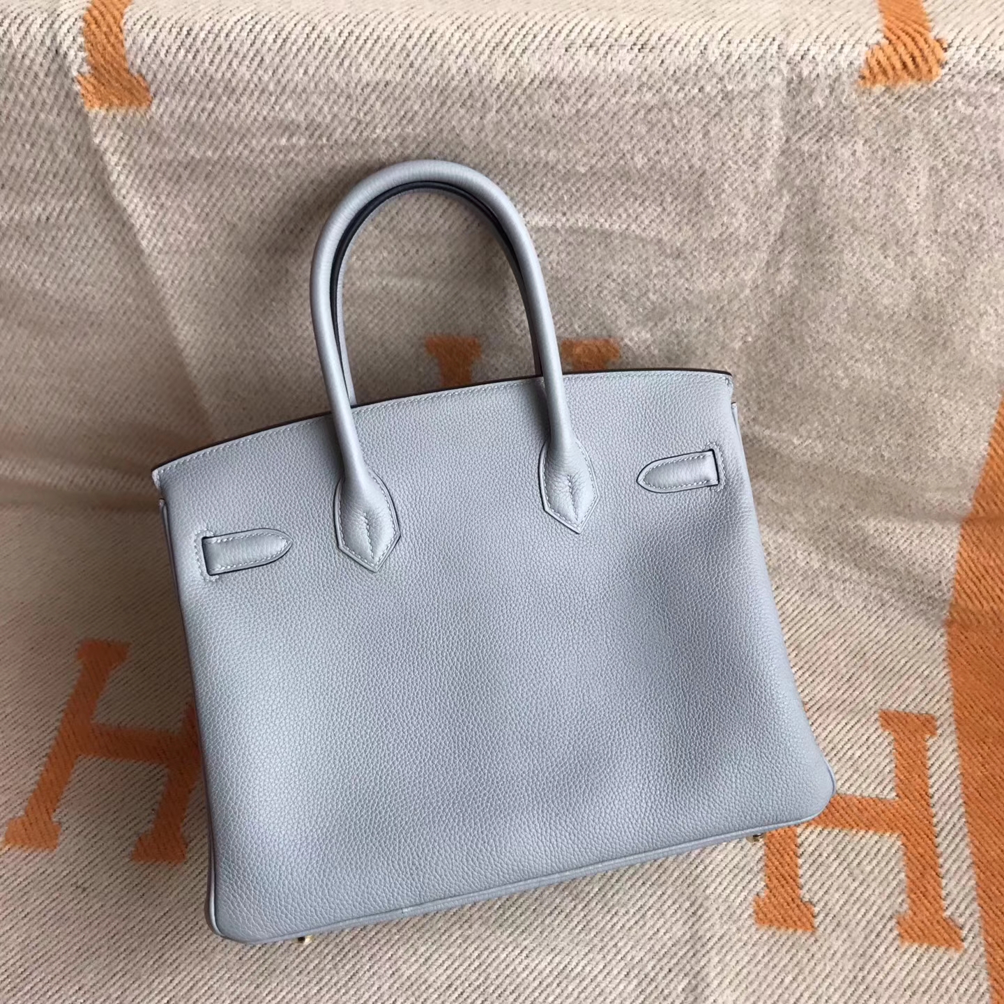 Wholesale Hermes Togo Calfskin Birkin30cm in 8U Blue Glacier