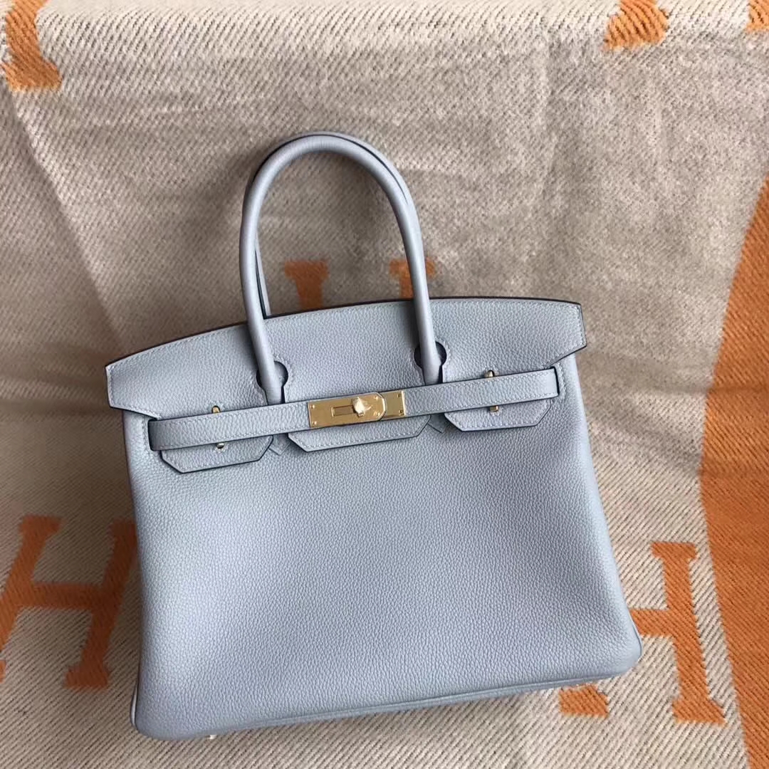 Wholesale Hermes Togo Calfskin Birkin30cm in 8U Blue Glacier