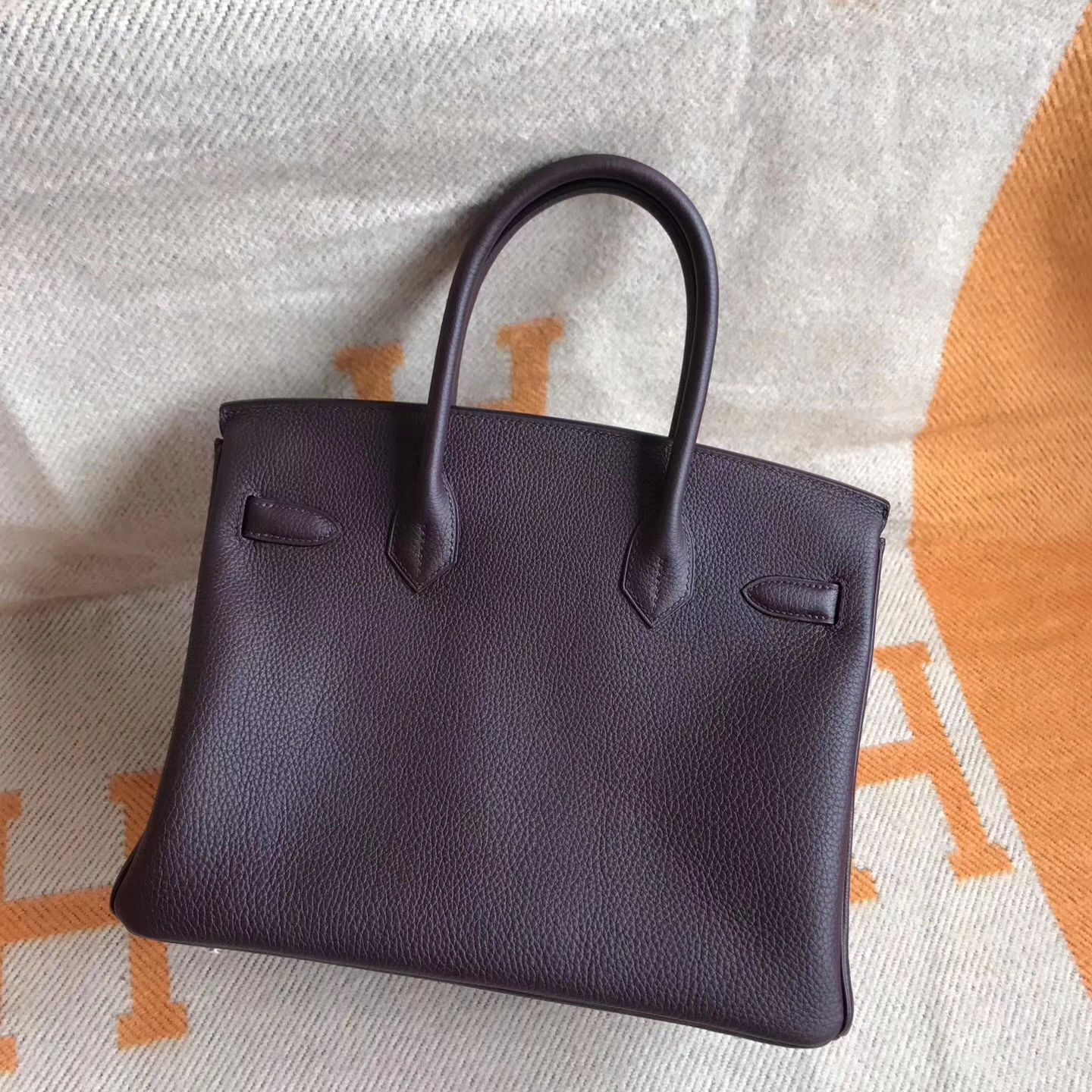 Luxury Hermes CK57 Bordeaux Togo Calfskin Birkin30cm Handbag Silver Hardware