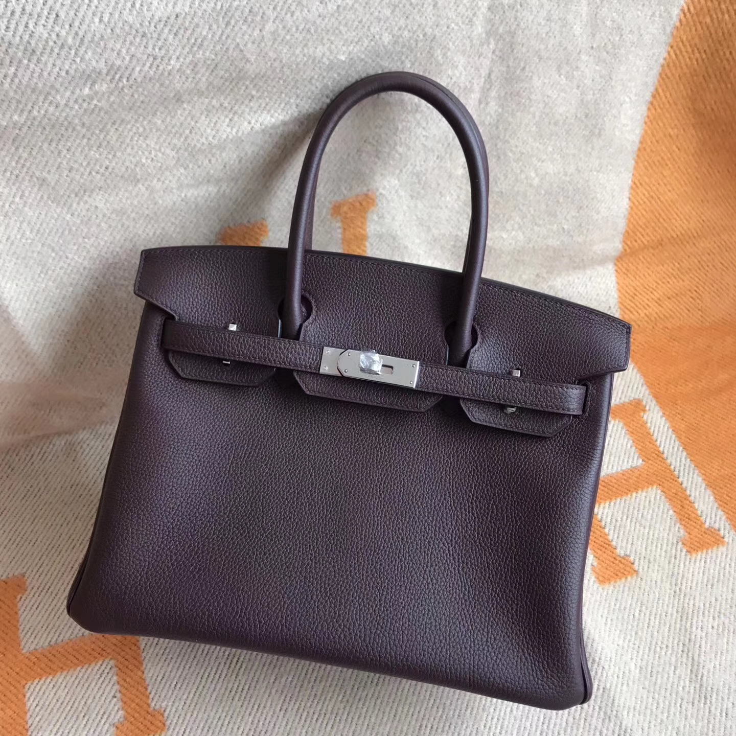 Luxury Hermes CK57 Bordeaux Togo Calfskin Birkin30cm Handbag Silver Hardware