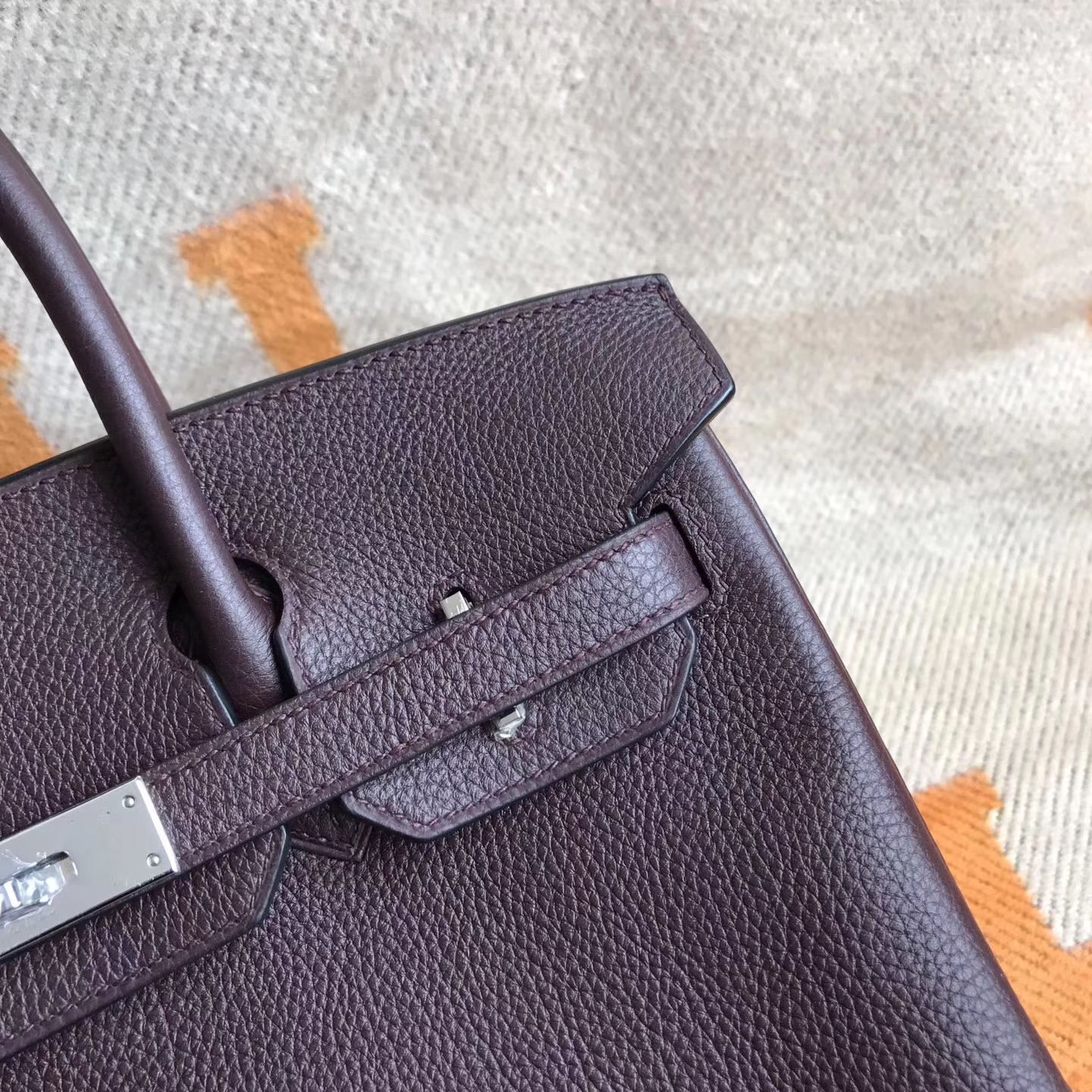 Luxury Hermes CK57 Bordeaux Togo Calfskin Birkin30cm Handbag Silver Hardware