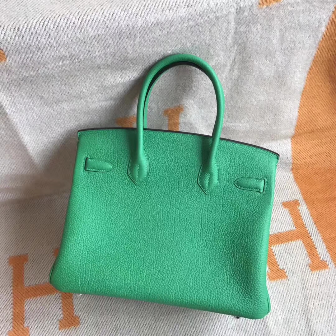 Elegant Hermes 1K Bamboo Green Togo Calfskin Birkin30cm Women&#8217;s Bag