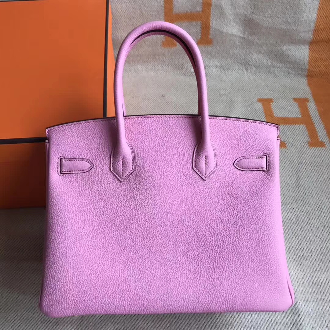 Discount Hermes 5P Rose Sakura Togo Calfskin Birkin30cm Handbag