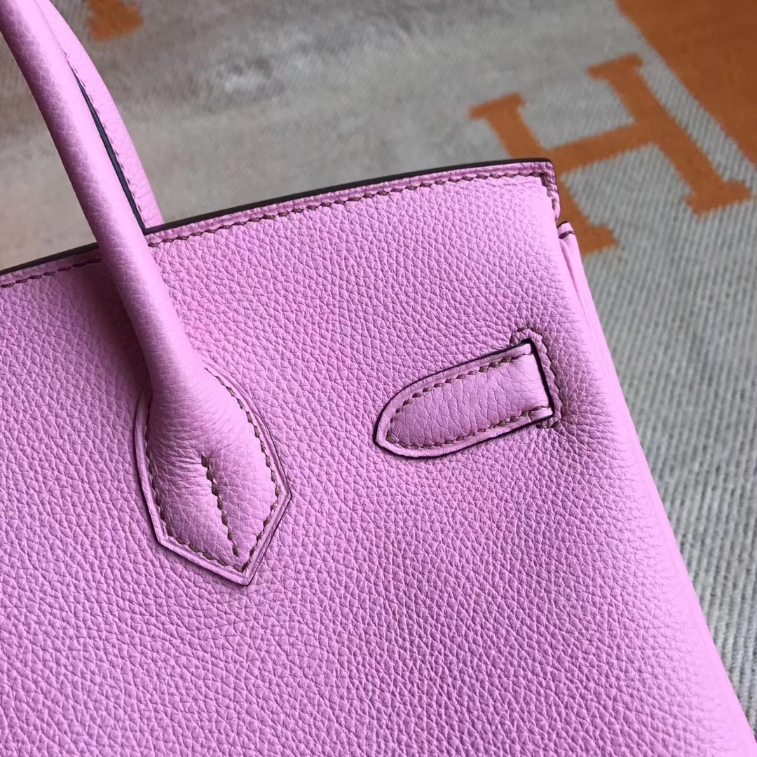 Discount Hermes 5P Rose Sakura Togo Calfskin Birkin30cm Handbag