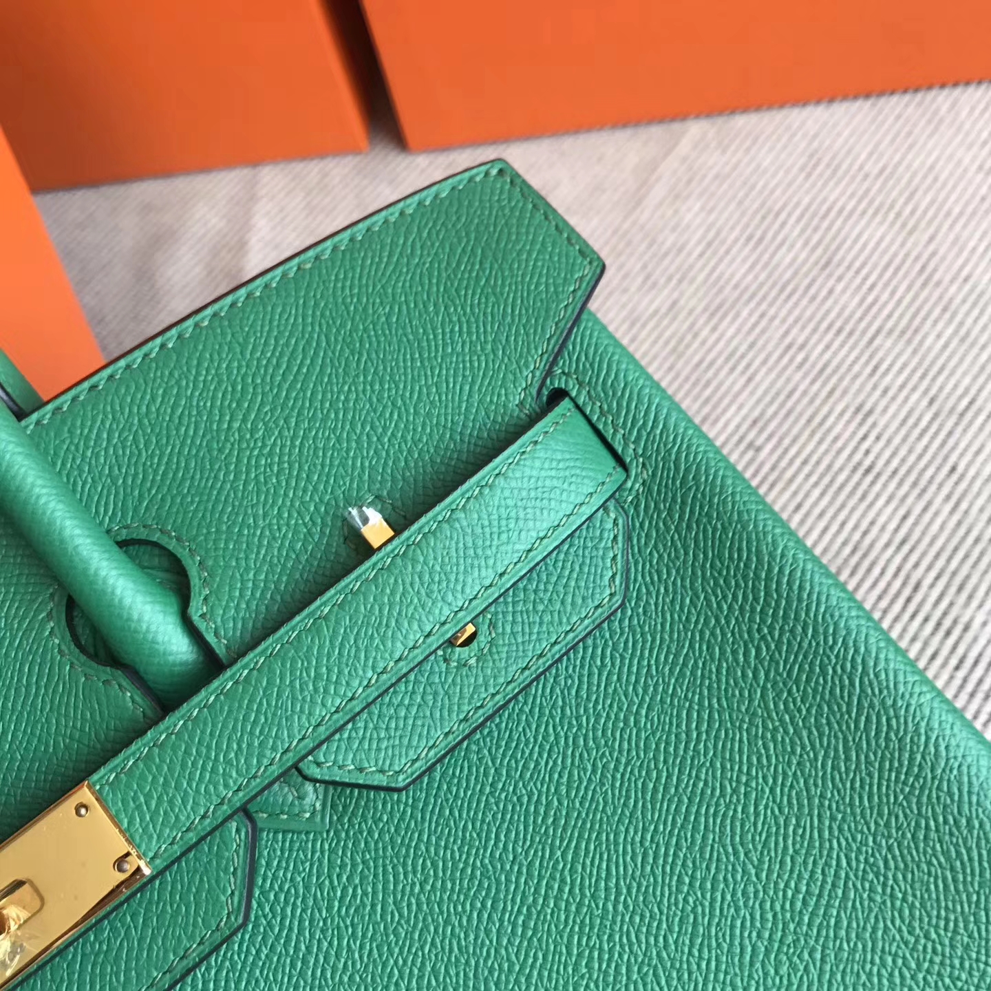 New Arrival Hermes U4 Mint Green Epsom Calfskin Birkin30cm Bag Gold Hardware