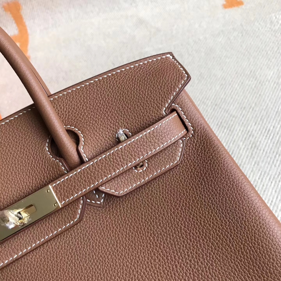 Fashion Hermes CK37 Gold Togo Calfskin Birkin30CM Bag Gold Hardware