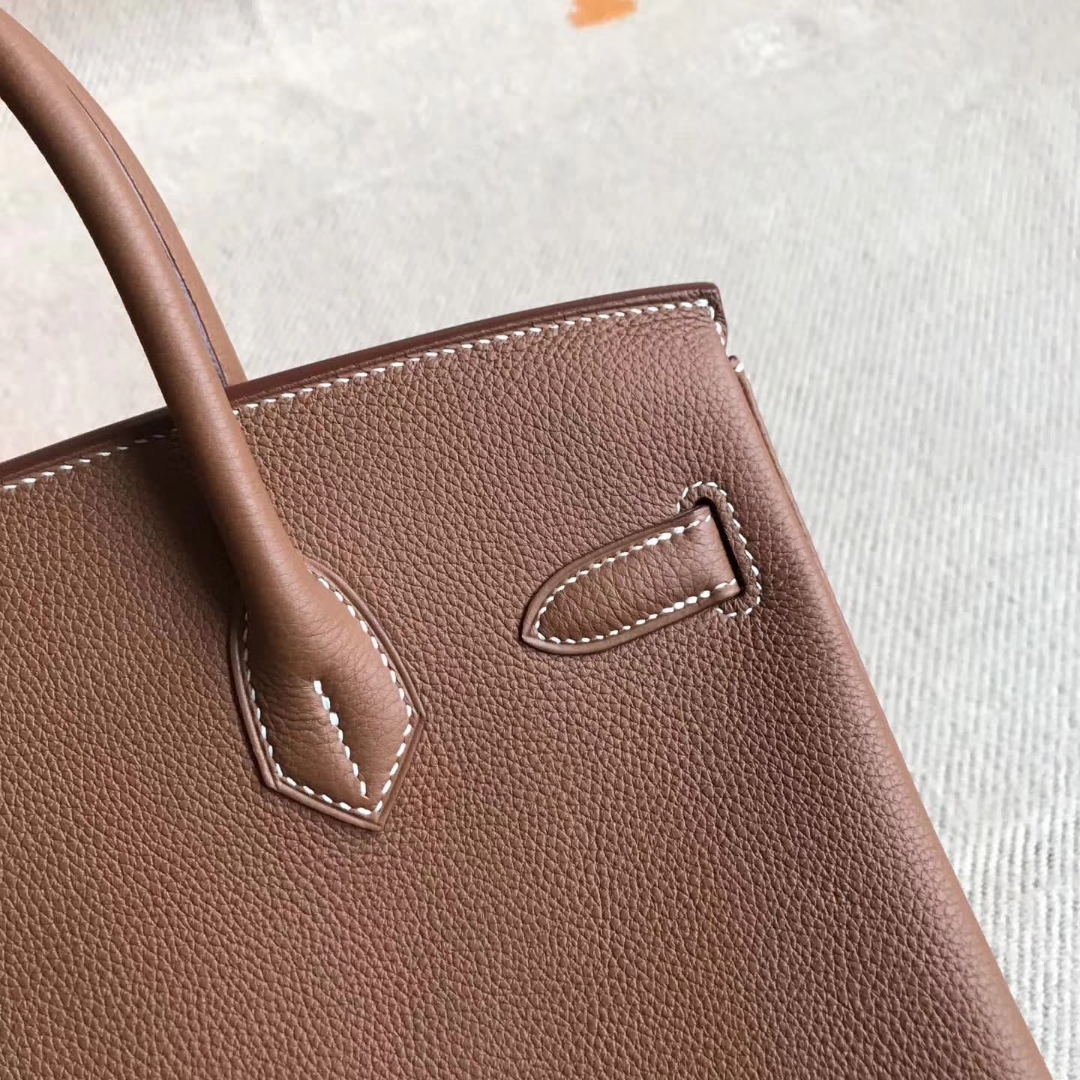 Fashion Hermes CK37 Gold Togo Calfskin Birkin30CM Bag Gold Hardware