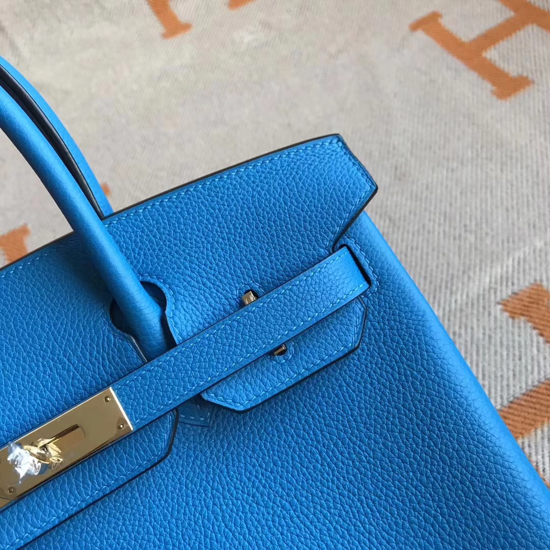 Wholesale Hermes B3 Blue Zanzibar &#038; Malachite Green inner Togo Leather Birkin30CM