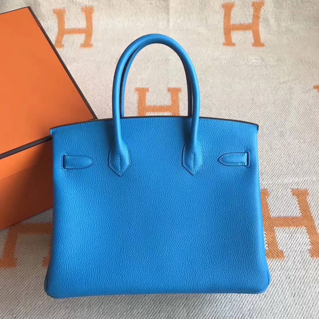 Wholesale Hermes B3 Blue Zanzibar &#038; Malachite Green inner Togo Leather Birkin30CM