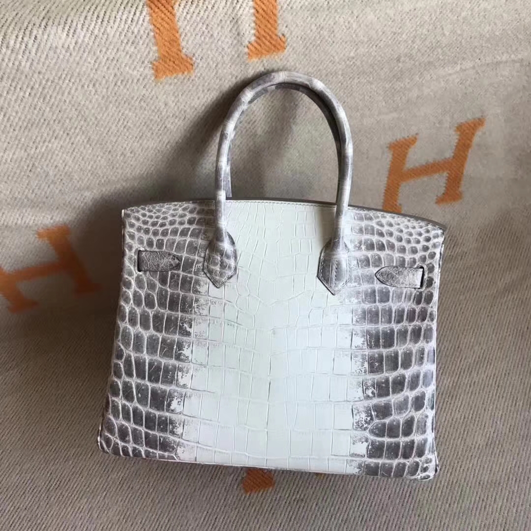 Discount Hermes Himalaya Crocodile Leather Birkin30CM Bag Silver Hardware