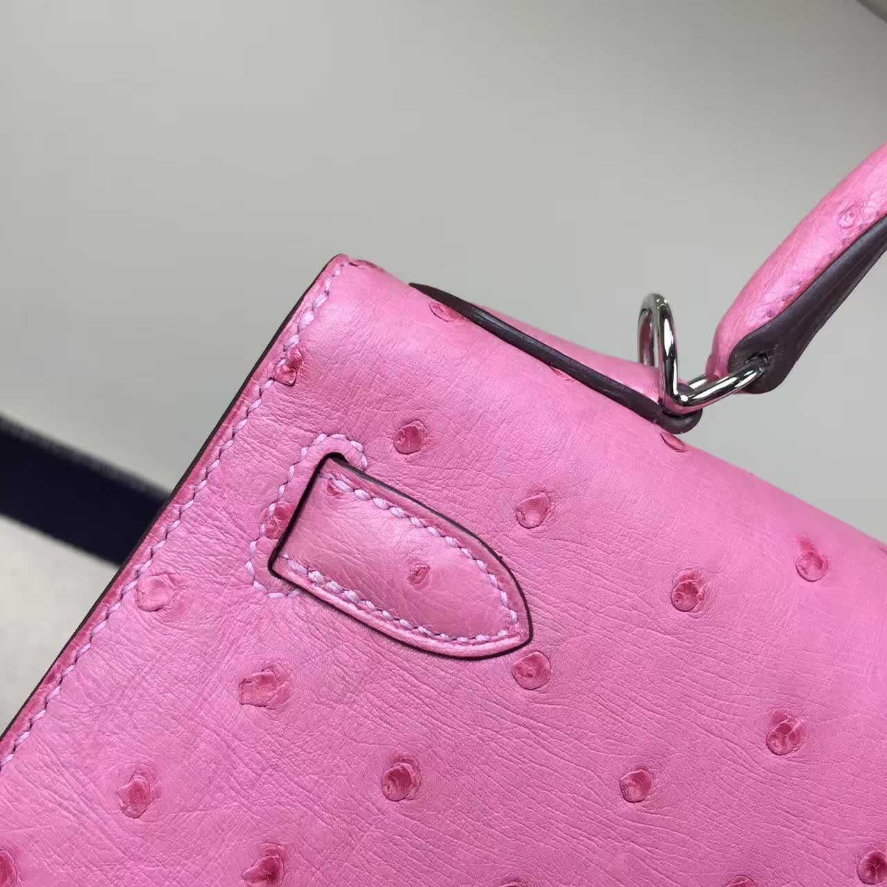 Discount Hermes Sellier Kelly Bag28CM 1Q Rose Confetti Ostrich Leather