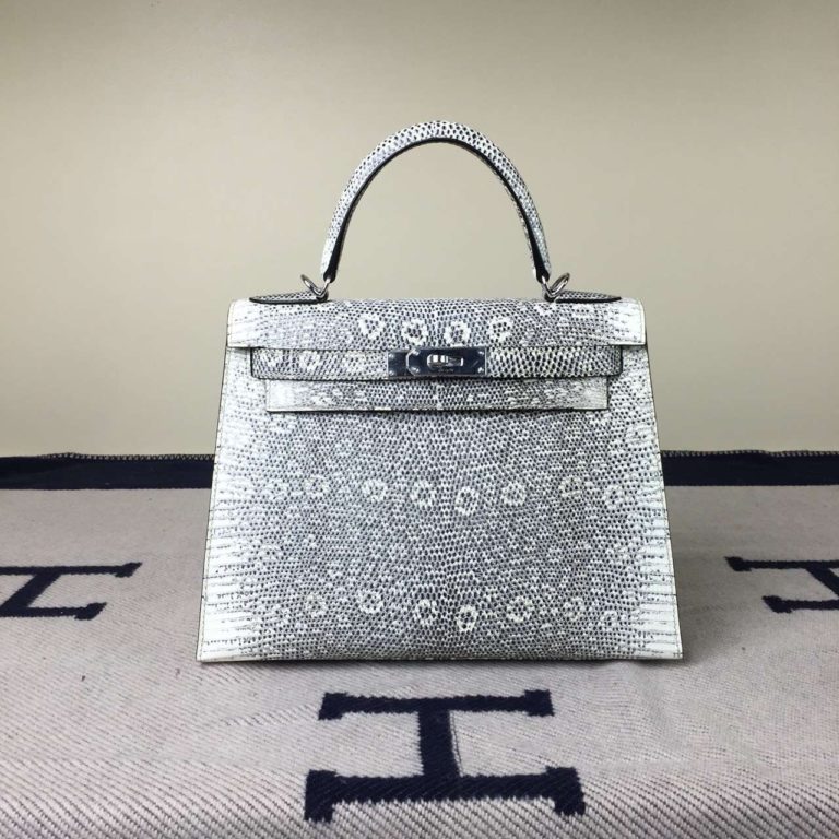 Hermes Lizard Leather Sellier Kelly Bag 28CM in Nature Corlor