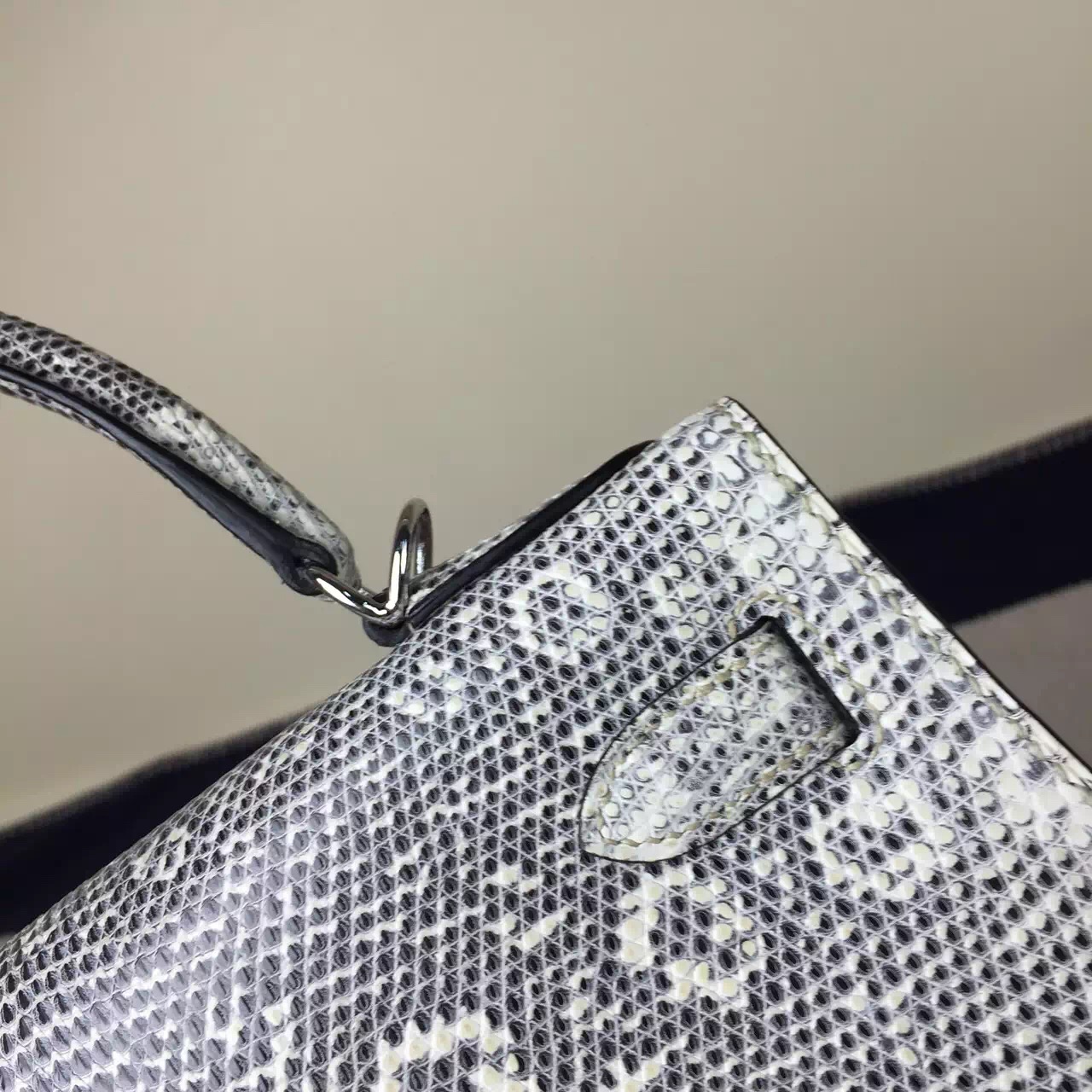 Wholesale Hermes Lizard Leather Sellier Kelly Bag28CM in Nature Corlor