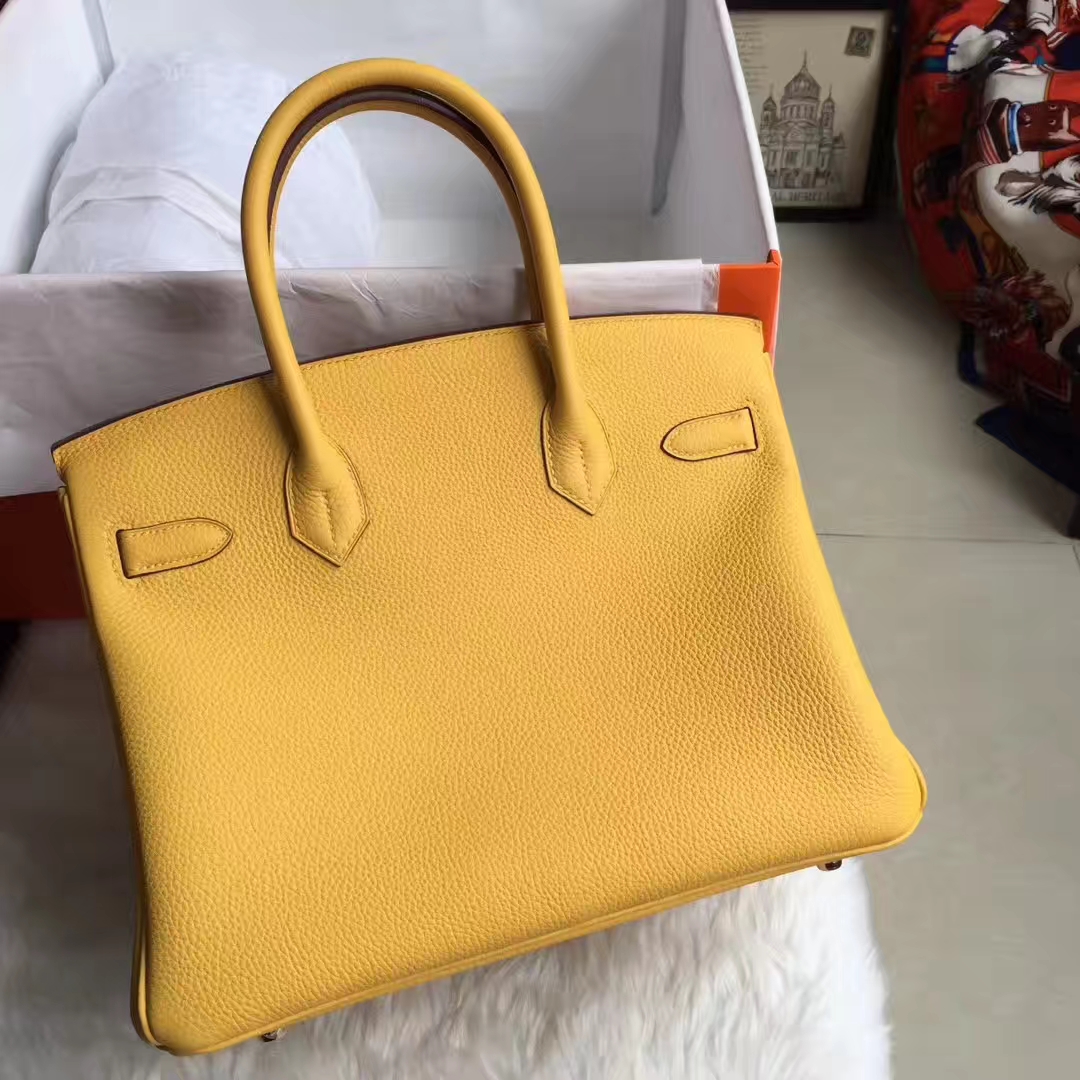 New Arrival Hermes 2H Fennel Yellow Togo Calfskin Birkin Tote Bag30CM