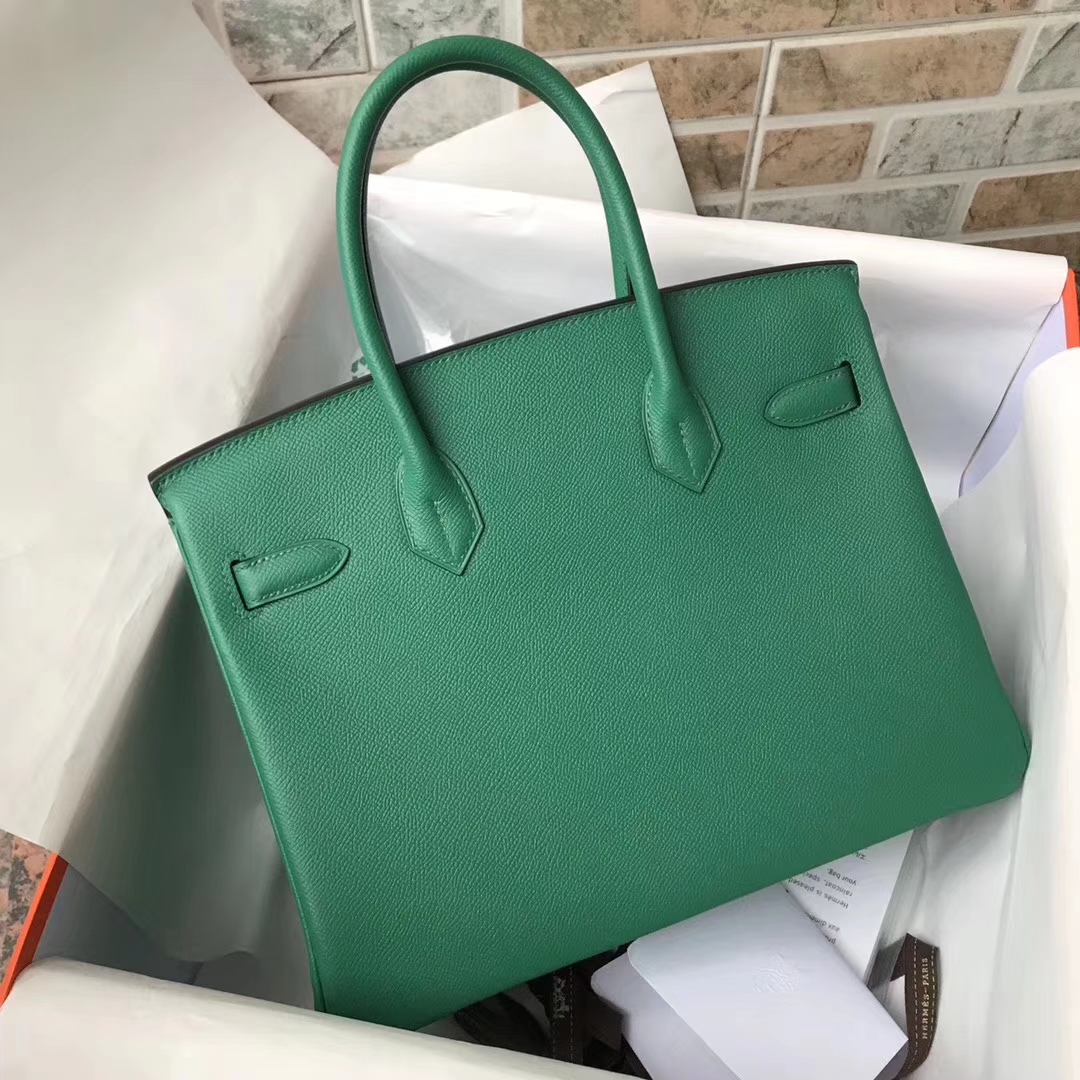 Noble Hermes U4 Mint Green Epsom Calfskin Birkin30CM Bag Gold Hardware