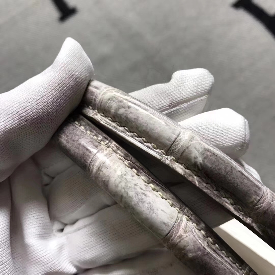 Hot Sale Hermes Himalaya Color Crocodile Leather Birkin Bag30CM Silver Hardware