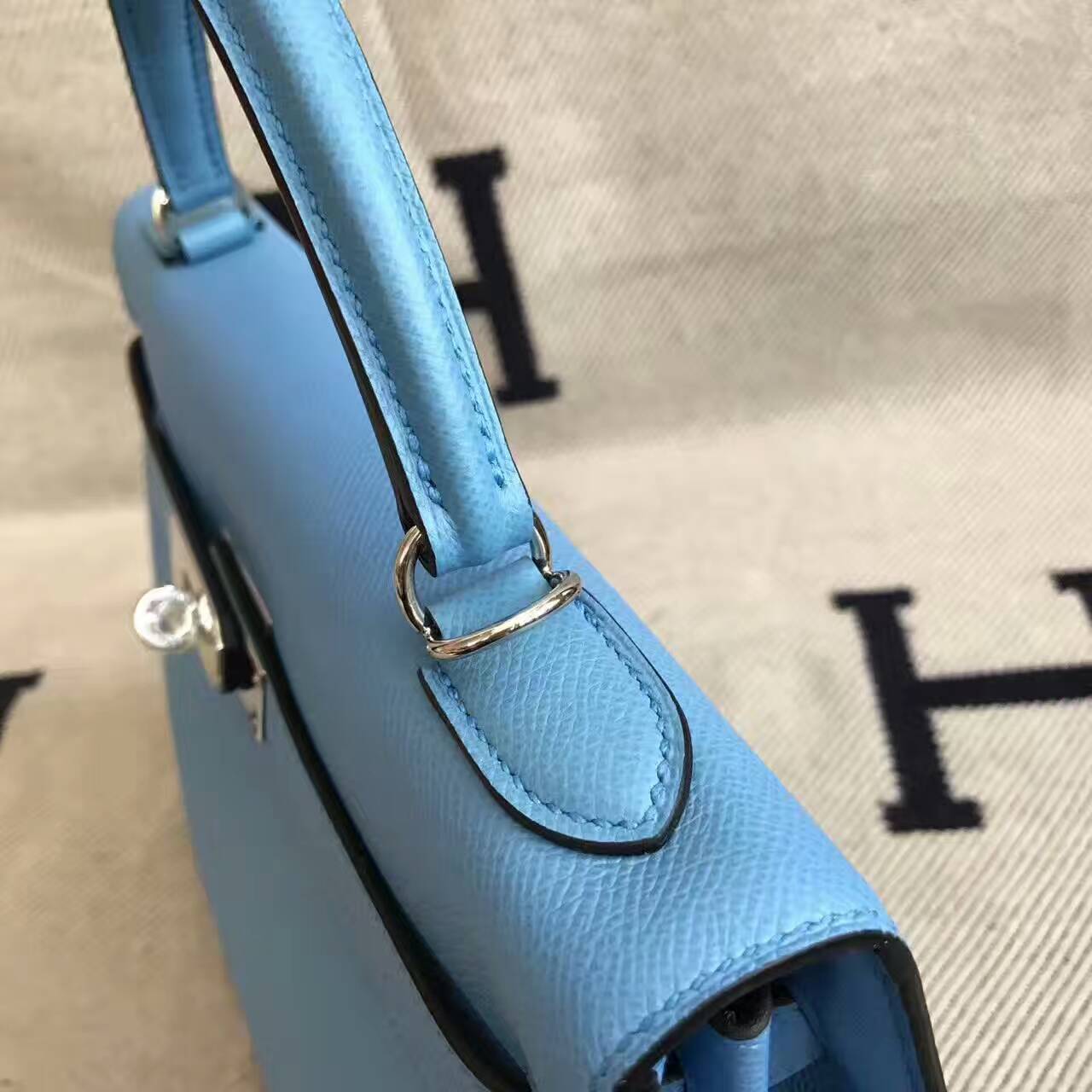 Wholesale Hermes Sellier Kelly Bag 32CM in 2T Blue Paradise Epsom Leather