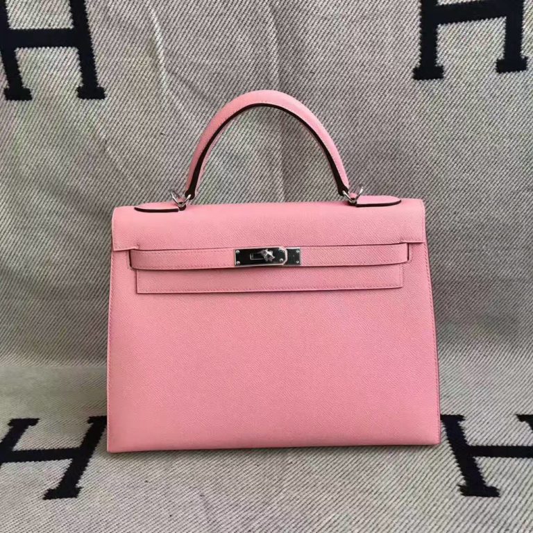 Hermes Kelly 32cm Handbag in 1Q Rose Confetti Epsom Leather