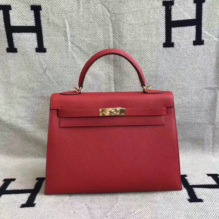 Hermes Q5 Rouge Casaque Epsom Leather Kelly 32CM Handbag