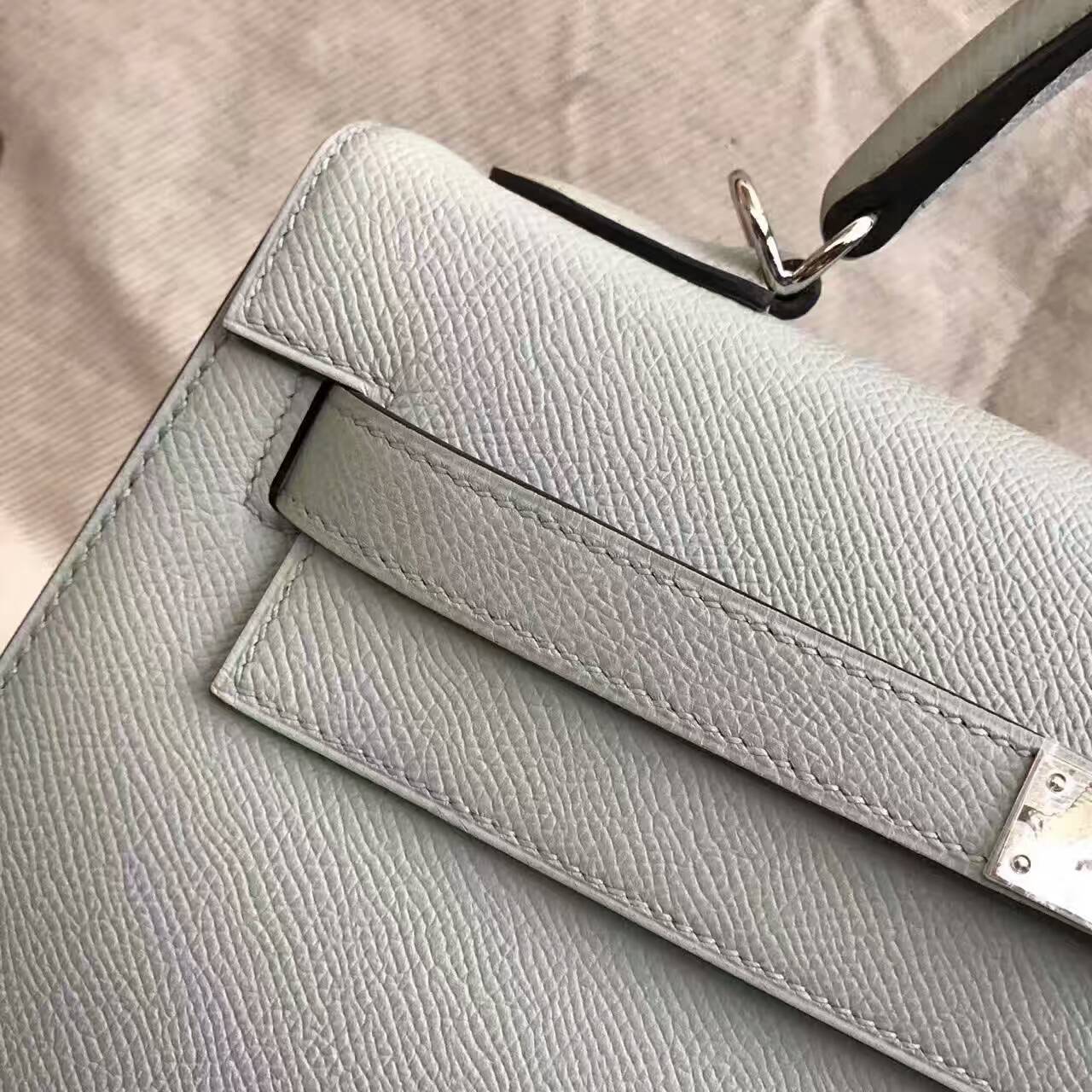 On Sale Hermes 8U Blue Glacier Epsom Leather Kelly Bag 32CM