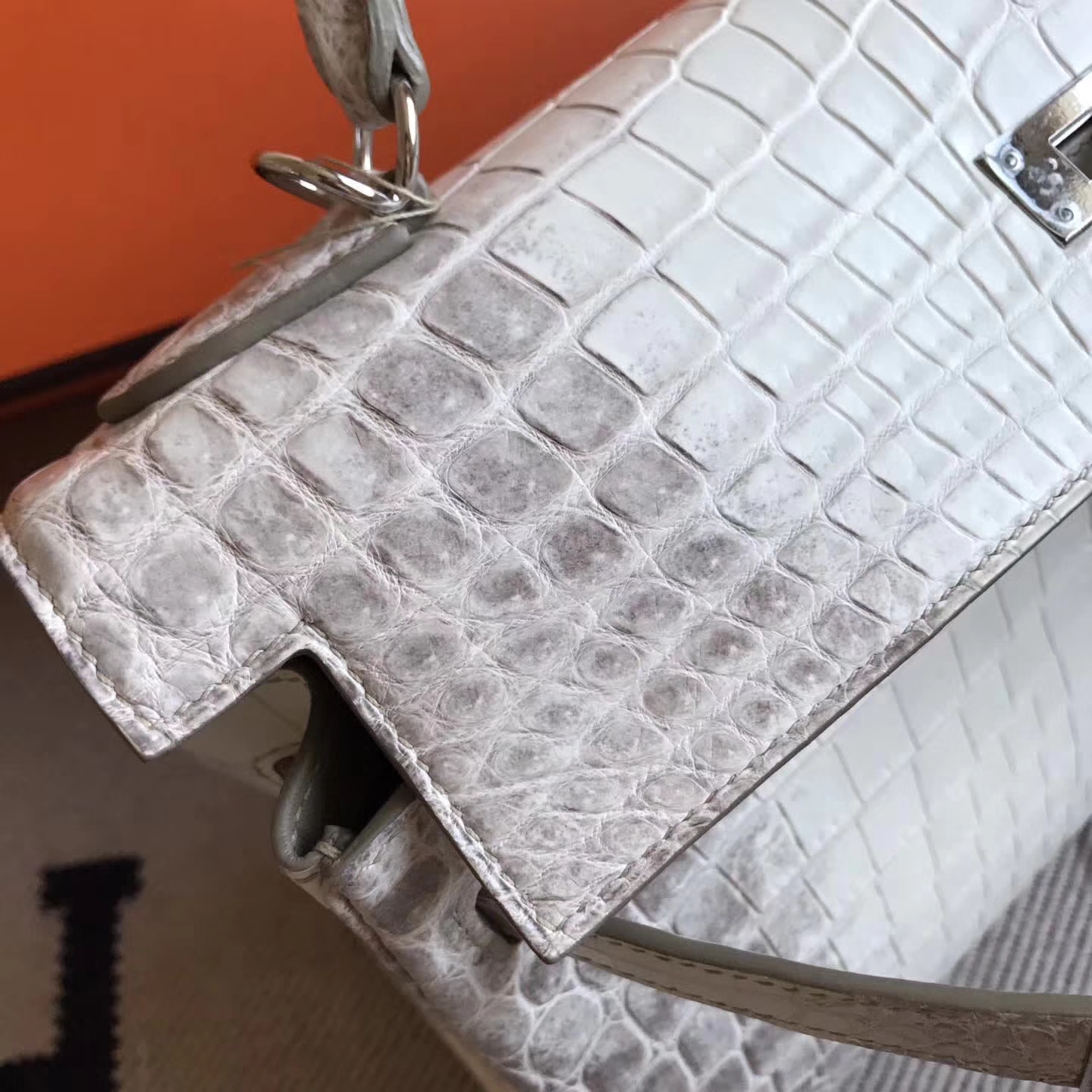 Luxury Hermes Himalaya Color Crocodile Leather Kelly32cm Bag