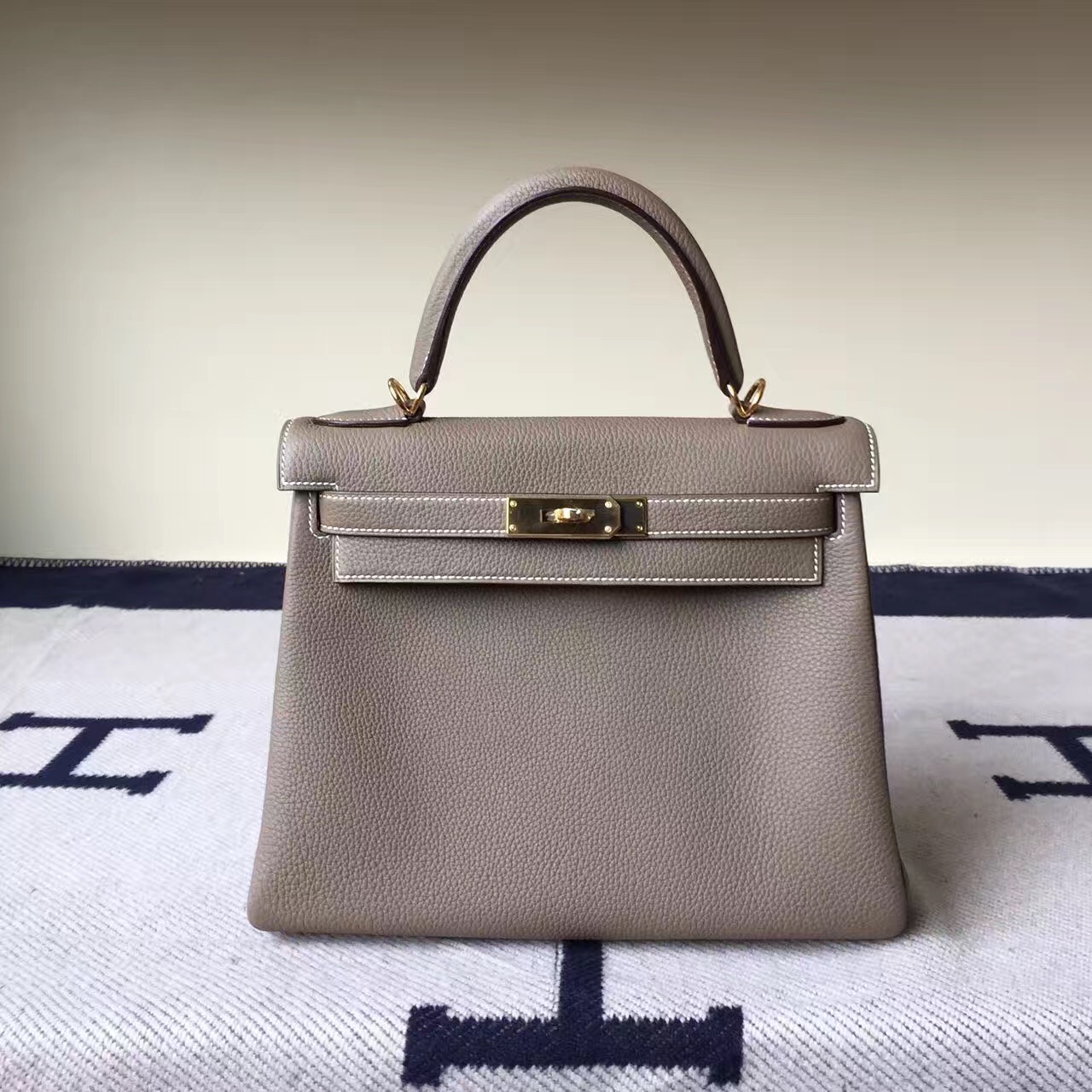 Sale Hermes Multi Color Togo Calfskin Leather Retourne Kelly Bag28CM