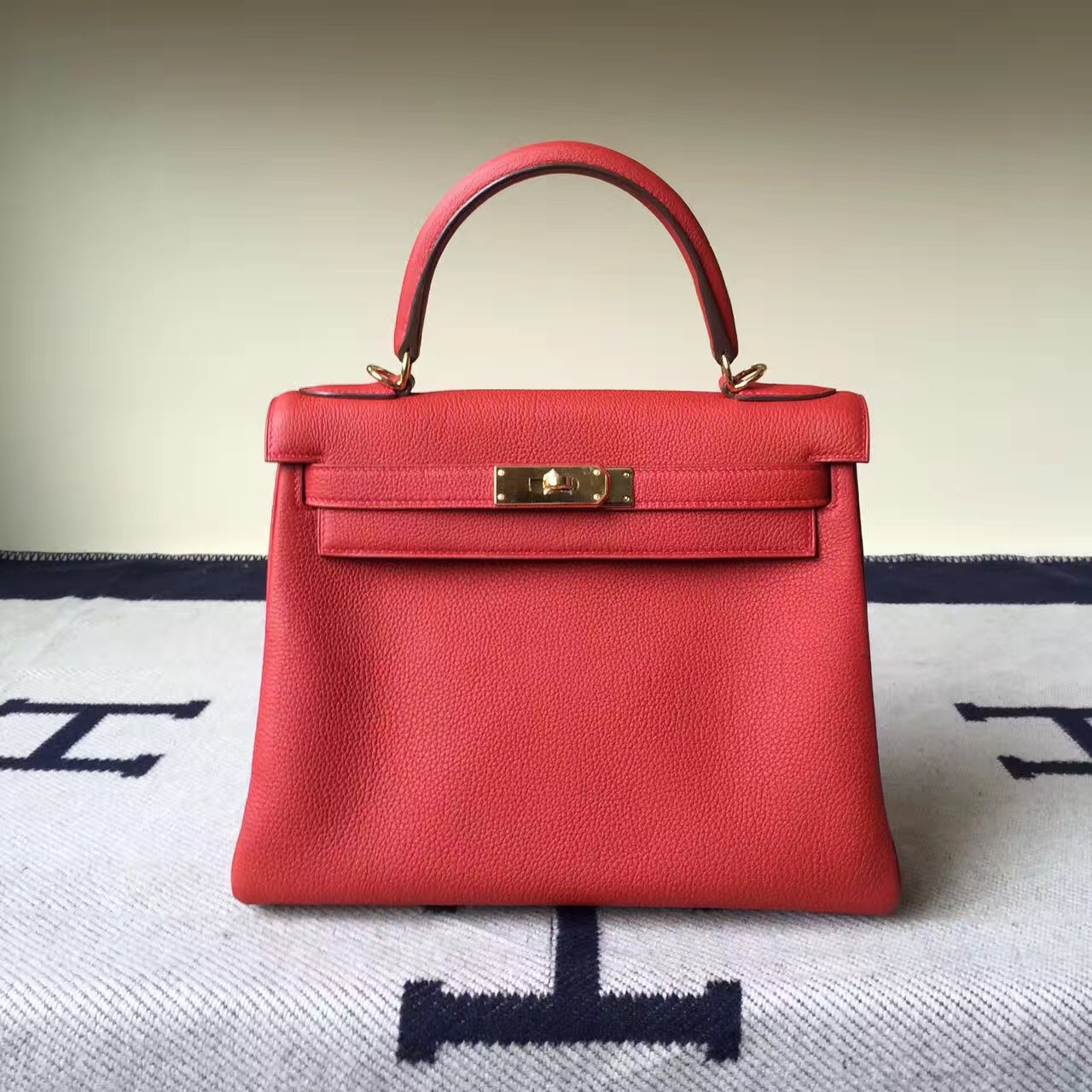 Sale Hermes Multi Color Togo Calfskin Leather Retourne Kelly Bag28CM