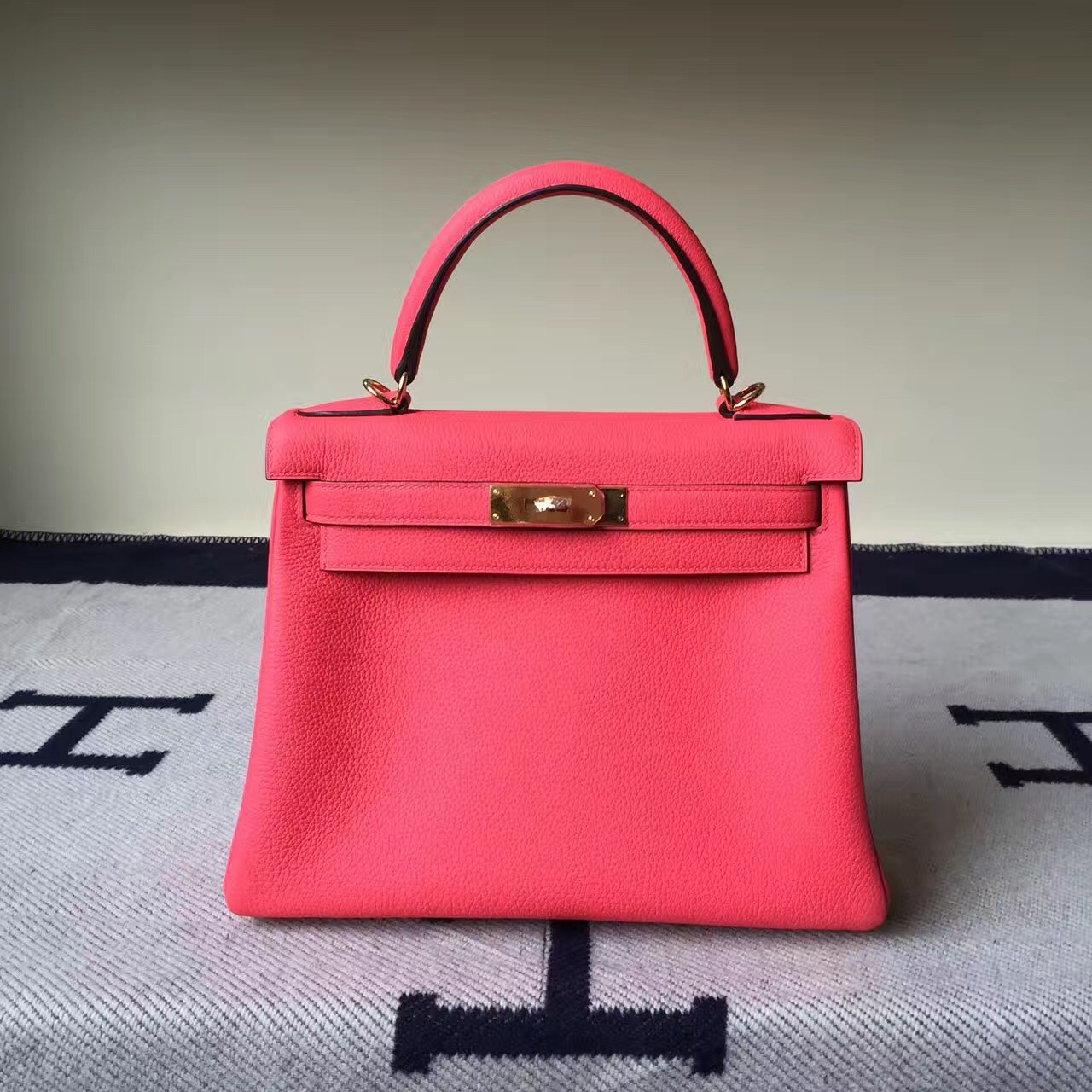 Sale Hermes Multi Color Togo Calfskin Leather Retourne Kelly Bag28CM