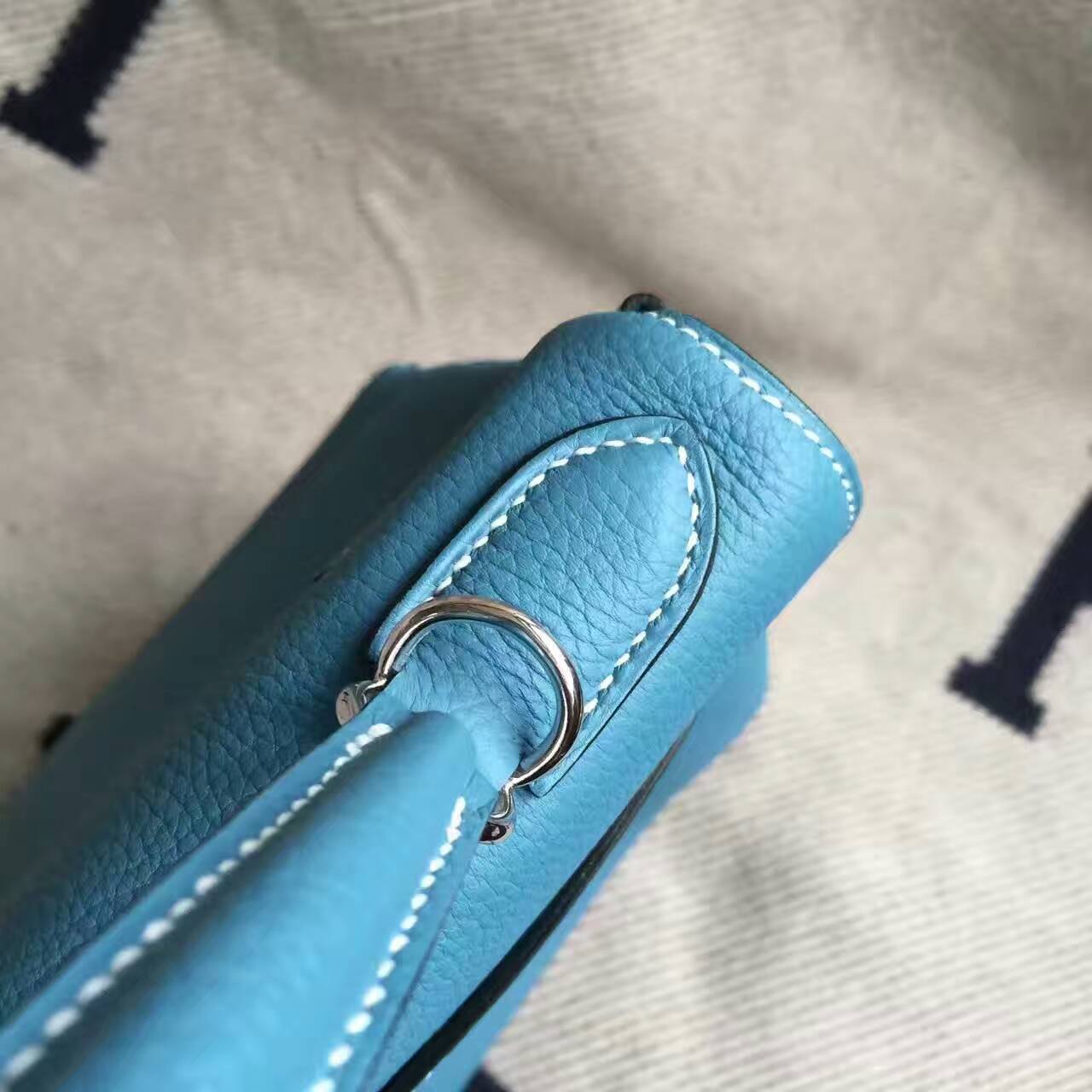 Discount Hermes Togo Calfskin Leather Retourne Kelly Bag28CM in CK75 Blue Jean