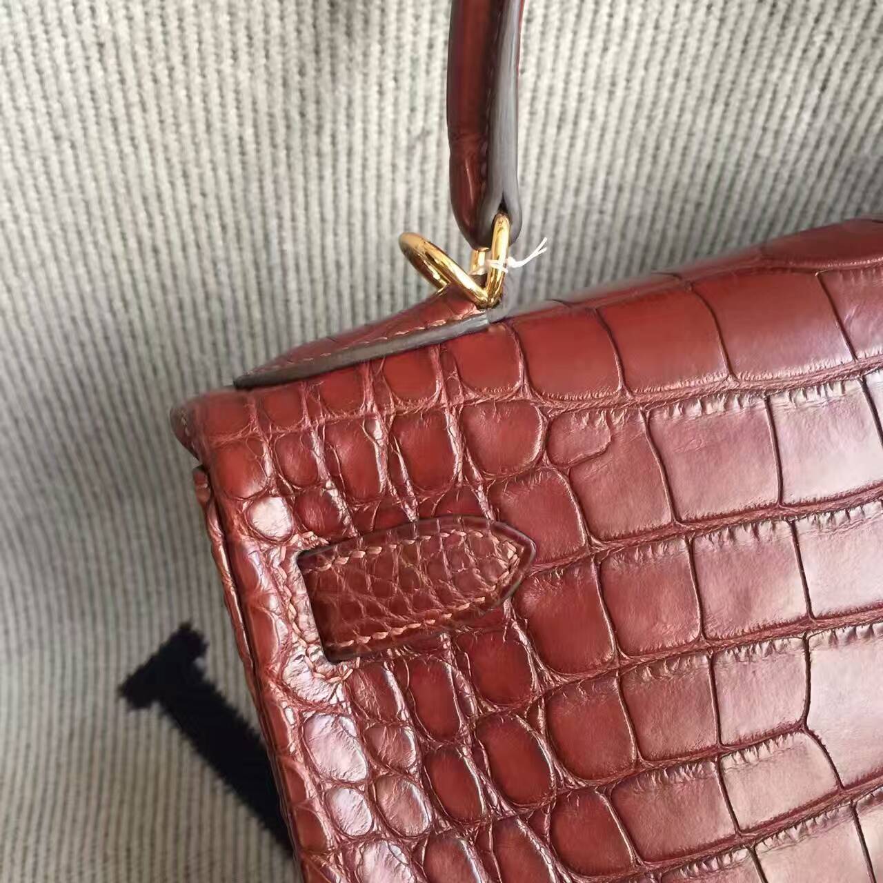 On Sale Hermes Retourne Kelly Bag28CM in Brown Crocodile Matt Leather