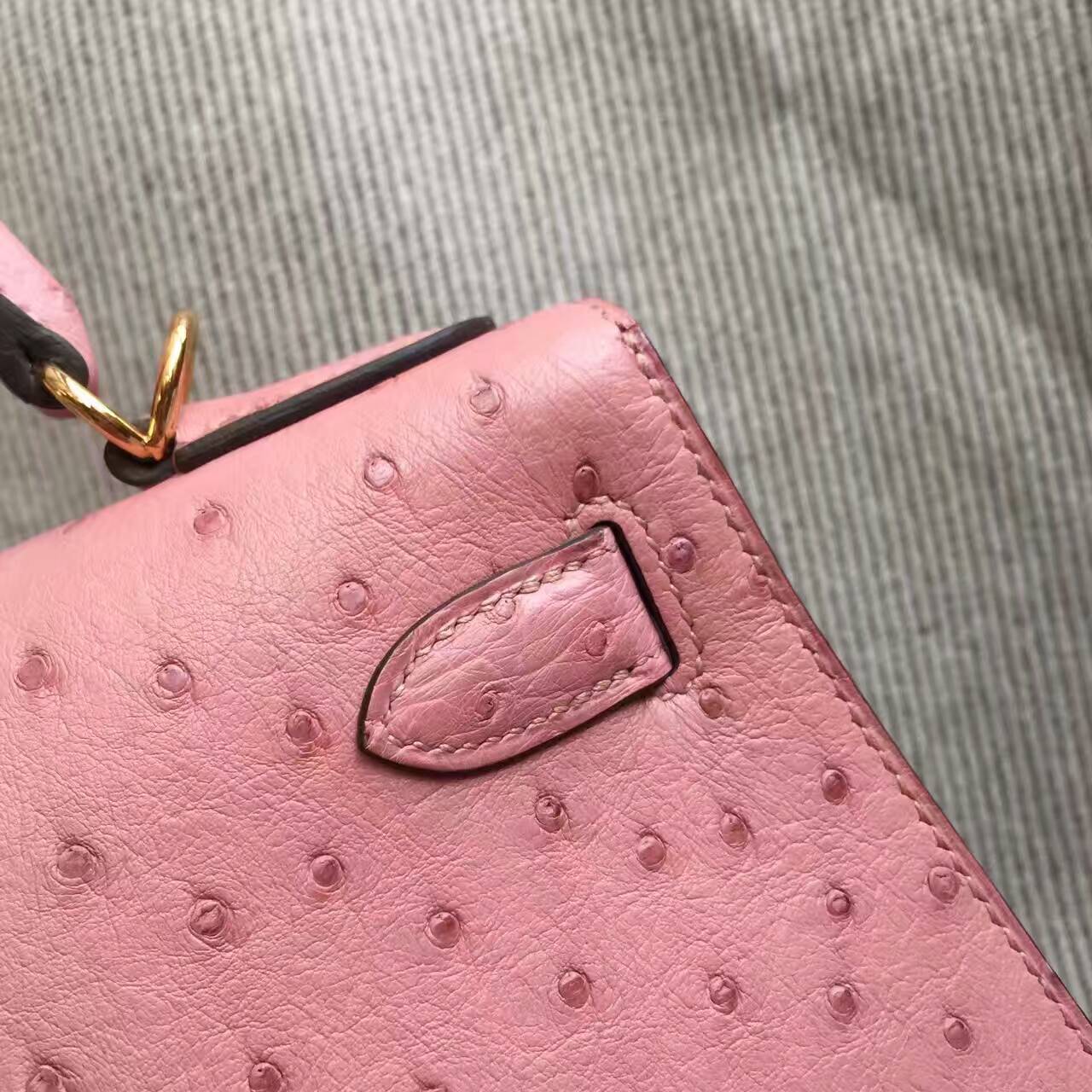 Wholesale Hermes Sellier Kelly28cm Bag in CC94 Terre Cuite Ostrich Leather