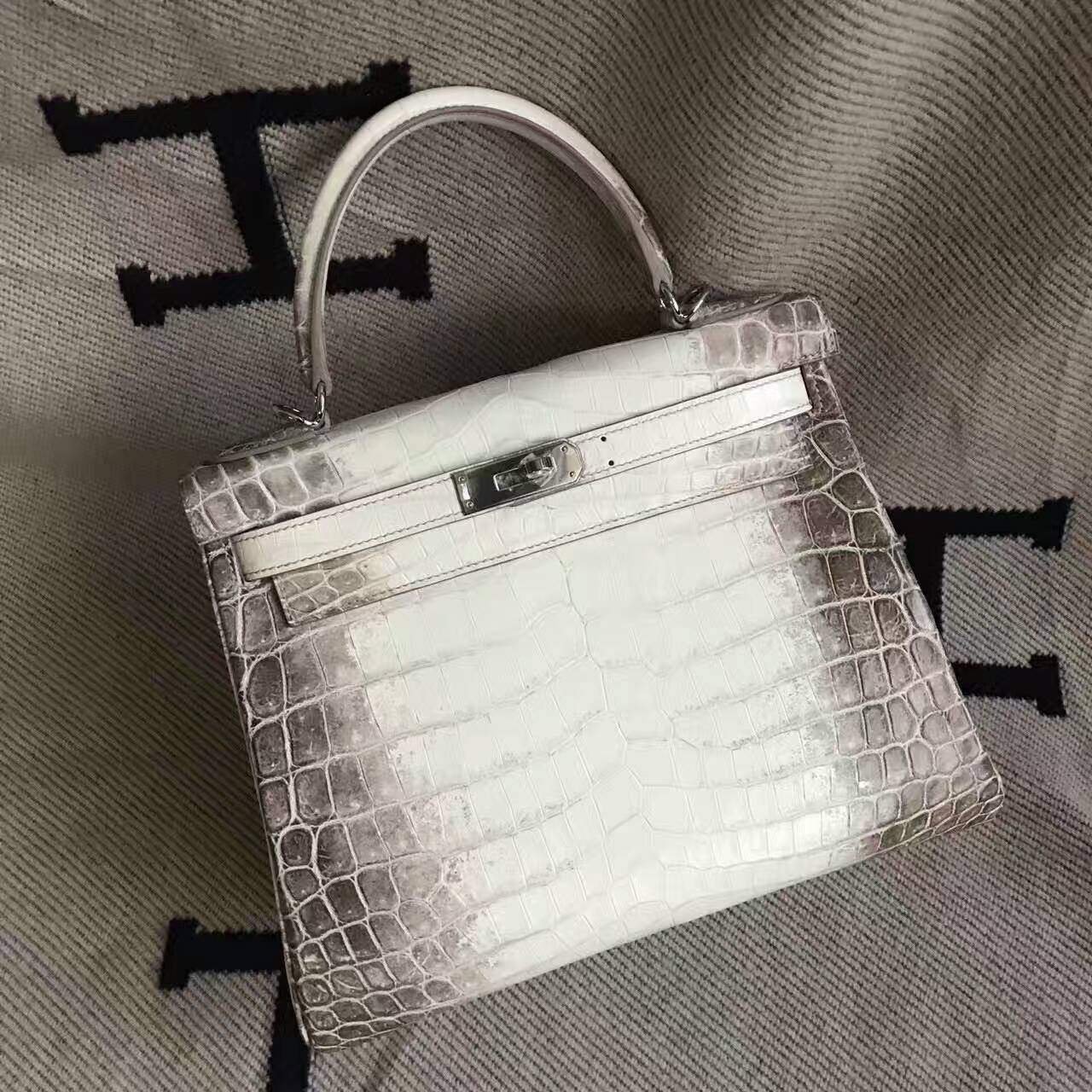 On Sale Hermes Himalaya Crocodile Leather Retourne Kelly Bag28CM