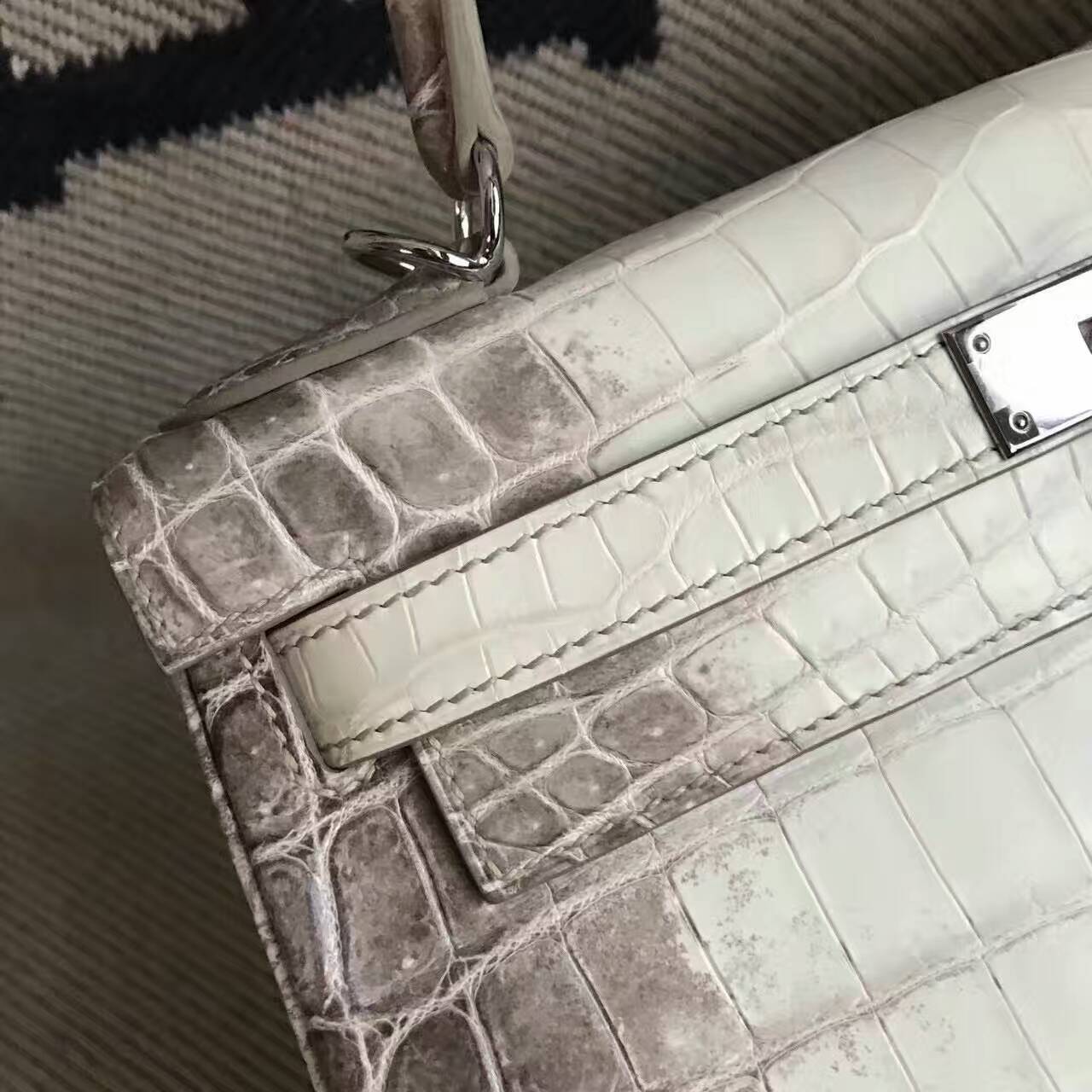 On Sale Hermes Himalaya Crocodile Leather Retourne Kelly Bag28CM