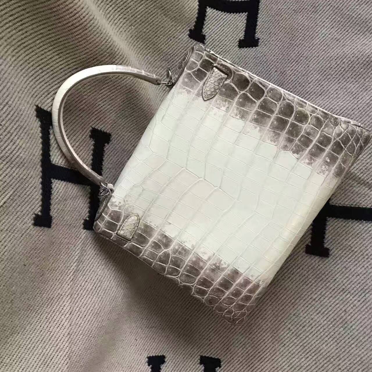 On Sale Hermes Himalaya Crocodile Leather Retourne Kelly Bag28CM