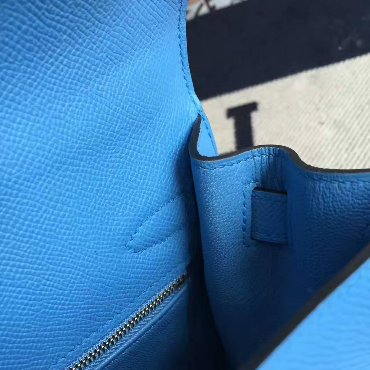 Wholesale Hermes 2T Blue Paradise Epsom Calfskin Leather Sellier Kelly Bag 28CM