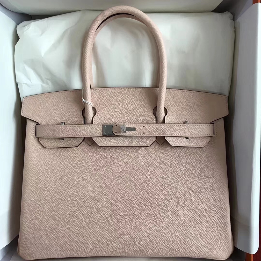 New Arrival Hermes P1 Rose Elglantine Epsom Calfskin Birkin Bag30CM